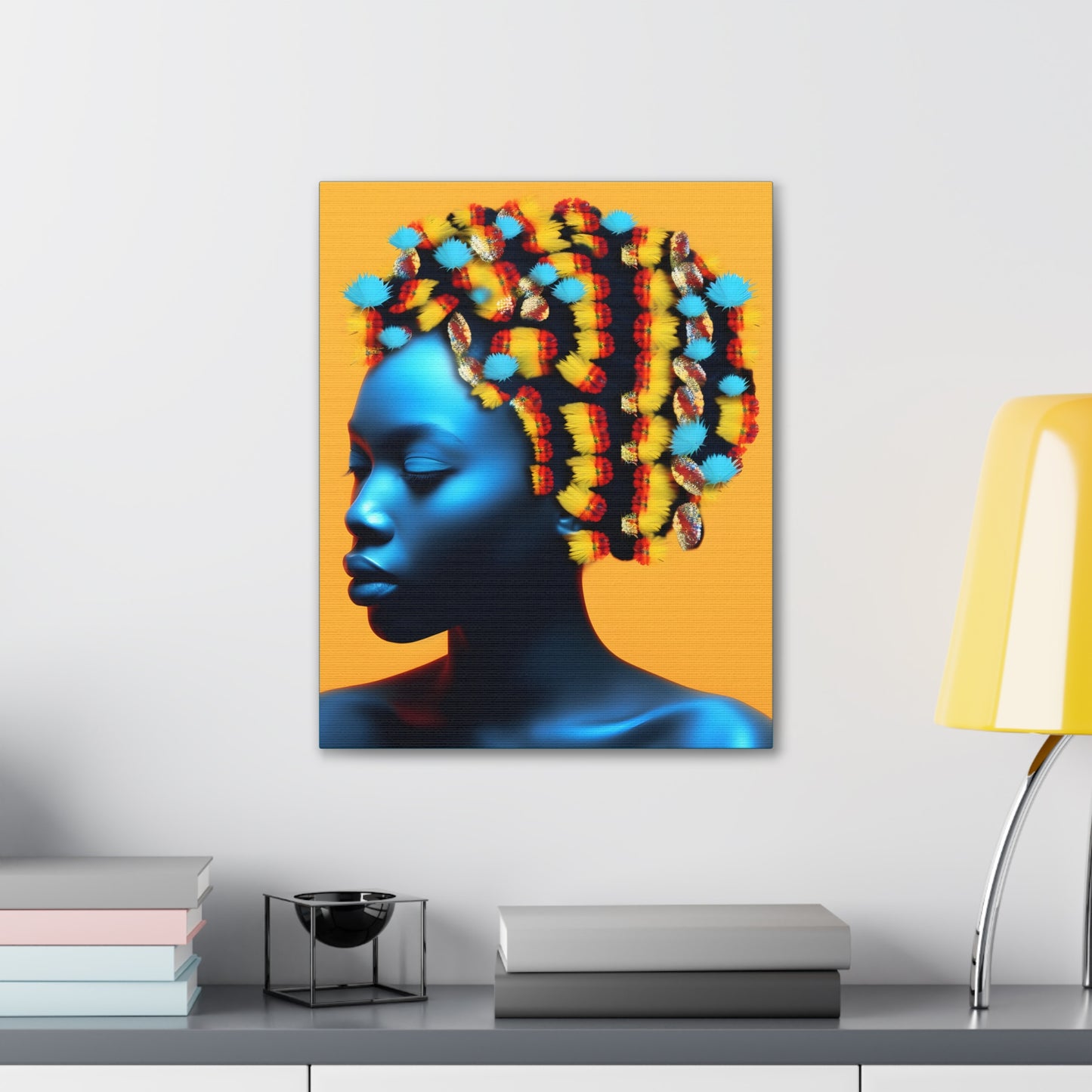 Peacock Beads African Goddess Fine Art Print Canvas Wall Art