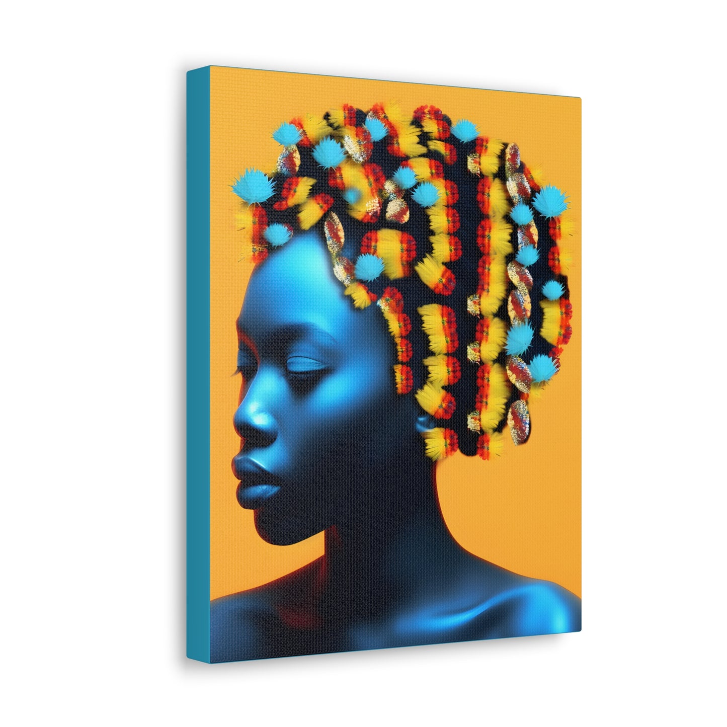 Peacock Beads African Goddess Fine Art Print Canvas Wall Art