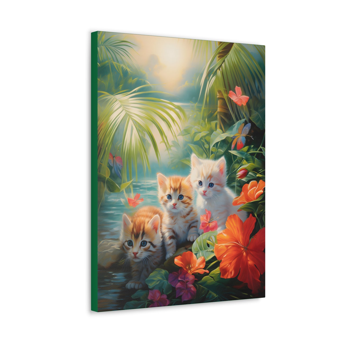 Adorable Kitten Tropical Rainforest Fine Art Print Canvas Wall Art