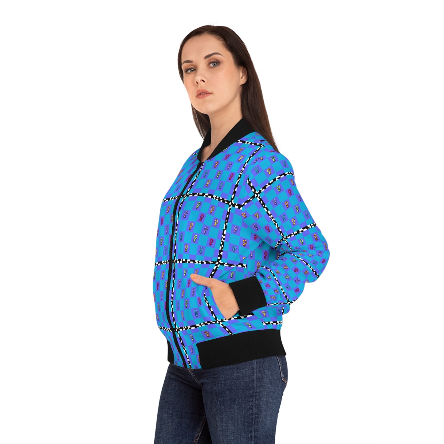 Retro 80s Pop Art Venus Symbol Women's Bomber Jacket