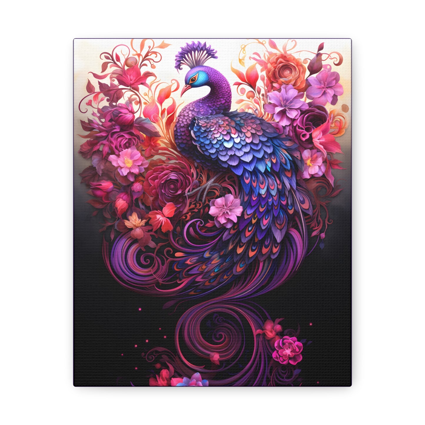 Peacock Rising Fine Art Print Canvas Wall Art