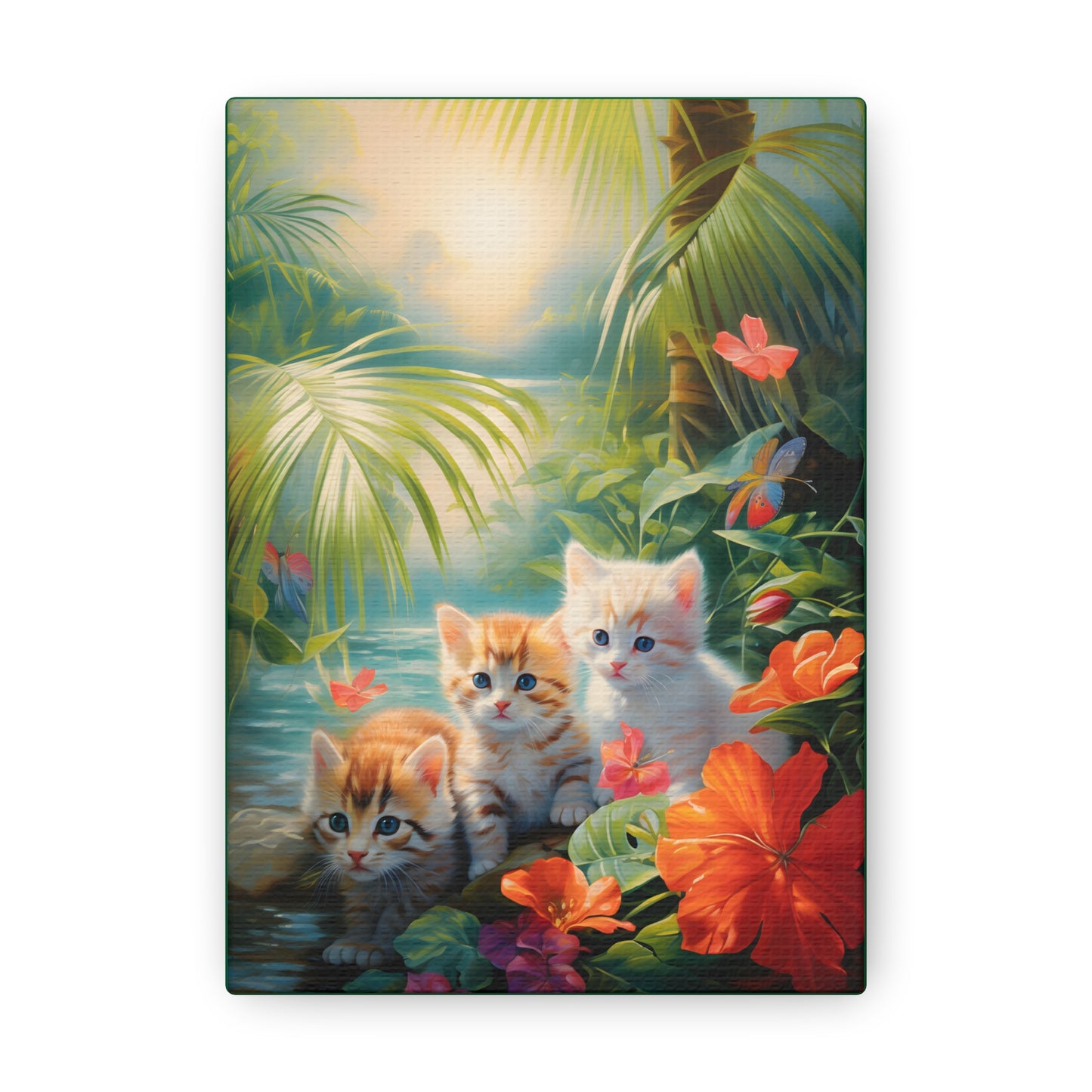 Adorable Kitten Tropical Rainforest Fine Art Print Canvas Wall Art