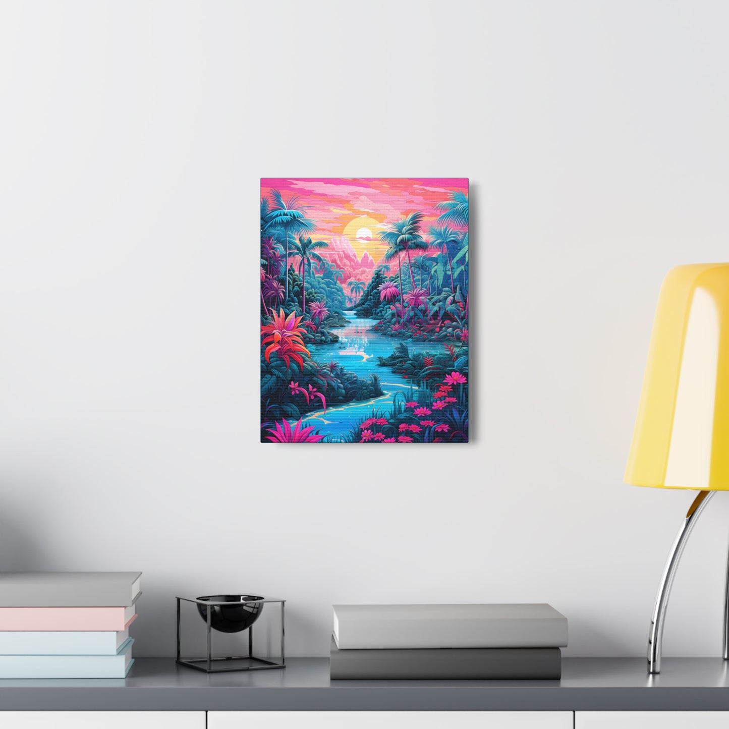 Psychedelic Tropical Jungle Colorful Fine Art Print Canvas Wall Art