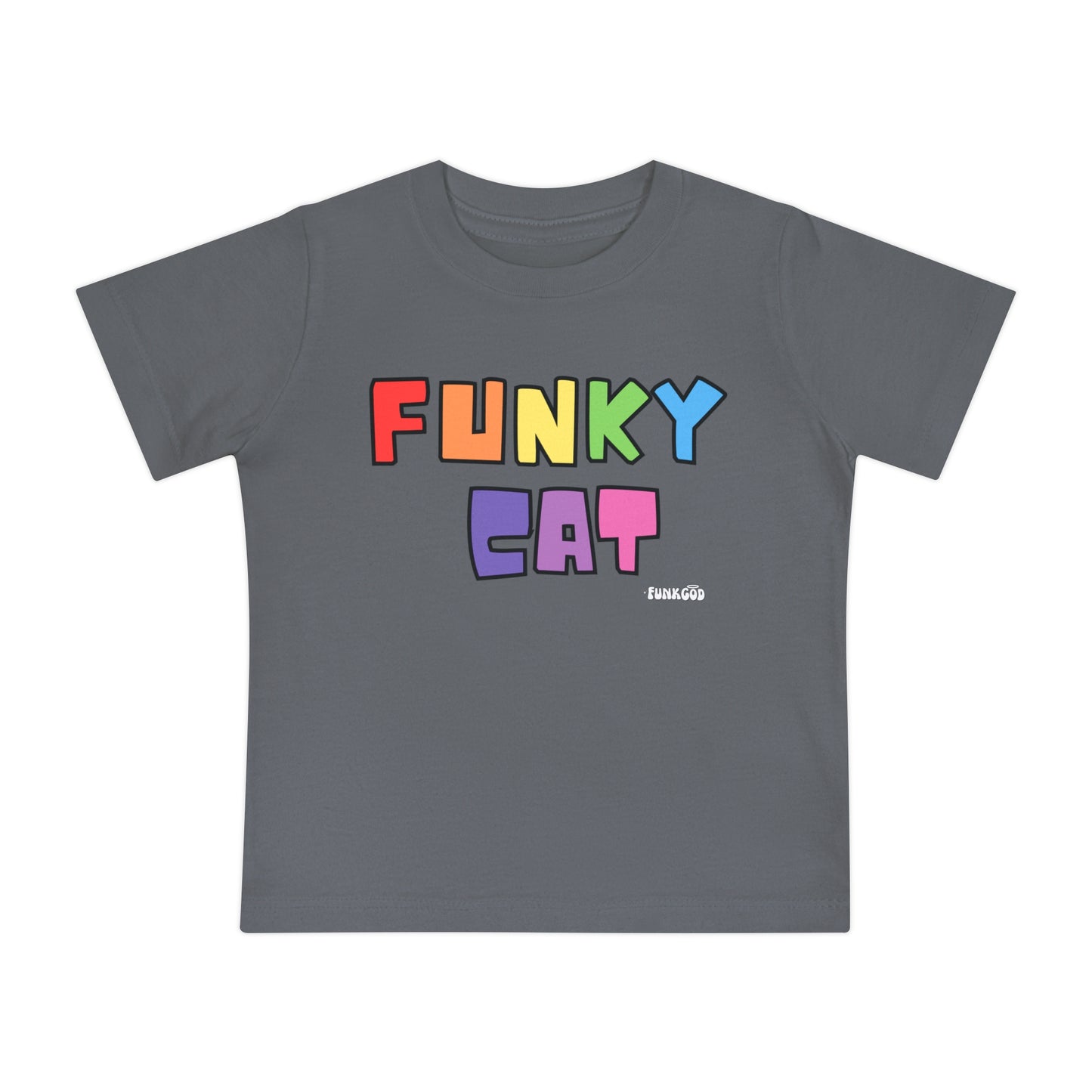Funky Cat Rainbow Baby Short Sleeve T-Shirt