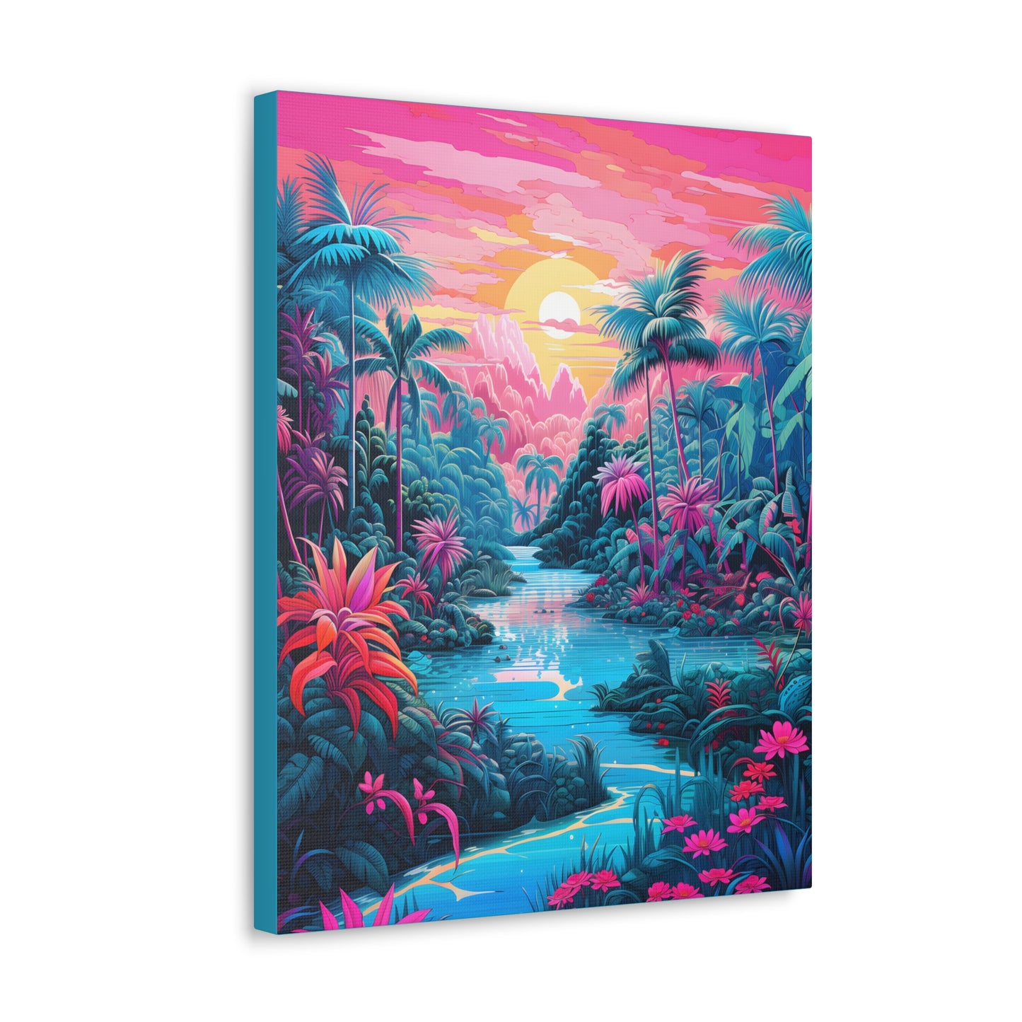 Psychedelic Tropical Jungle Colorful Fine Art Print Canvas Wall Art
