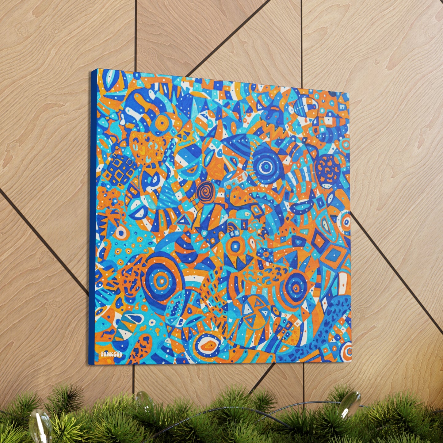 Orange and Blue "Milwaukee Soul" Canvas Wall Art