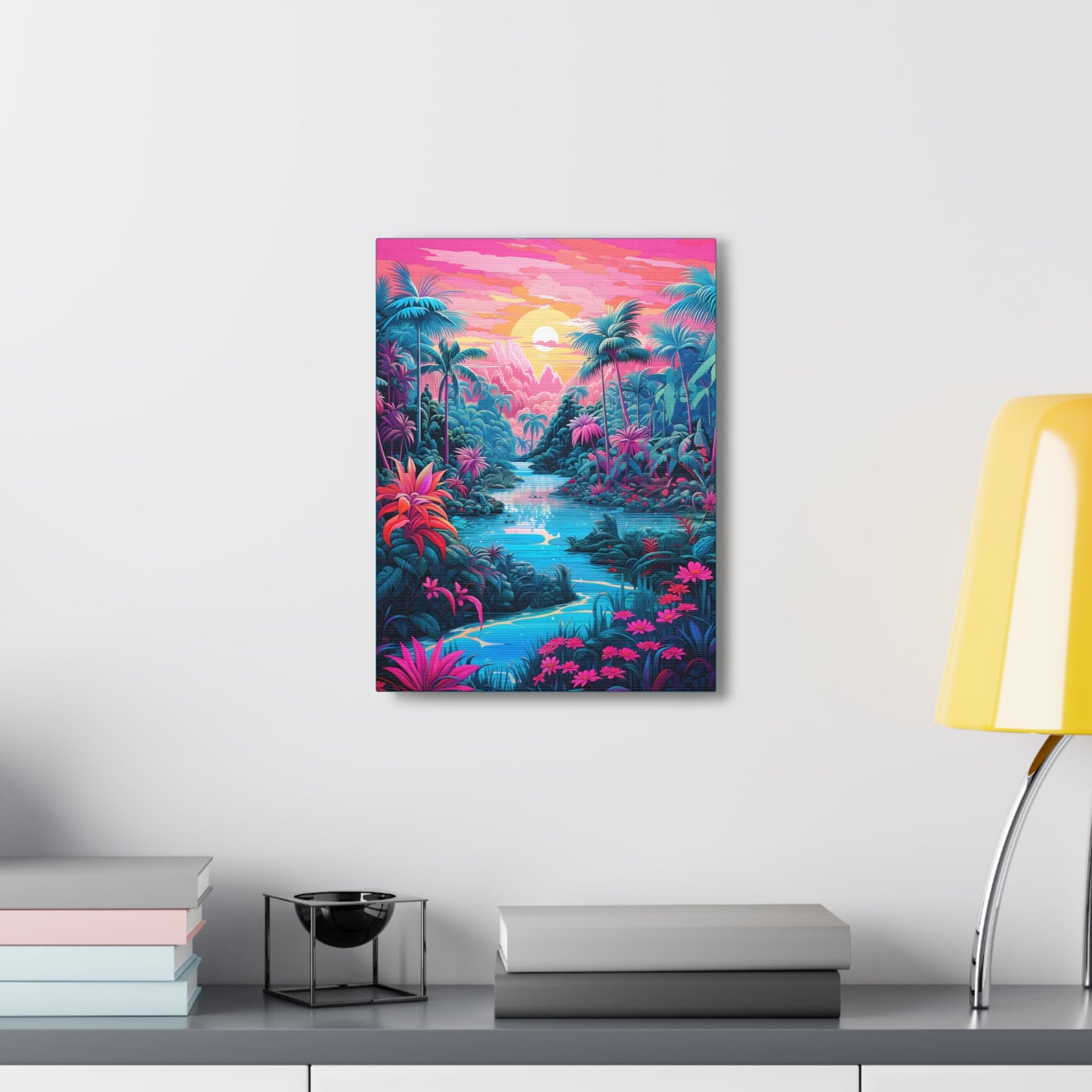 Psychedelic Tropical Jungle Colorful Fine Art Print Canvas Wall Art