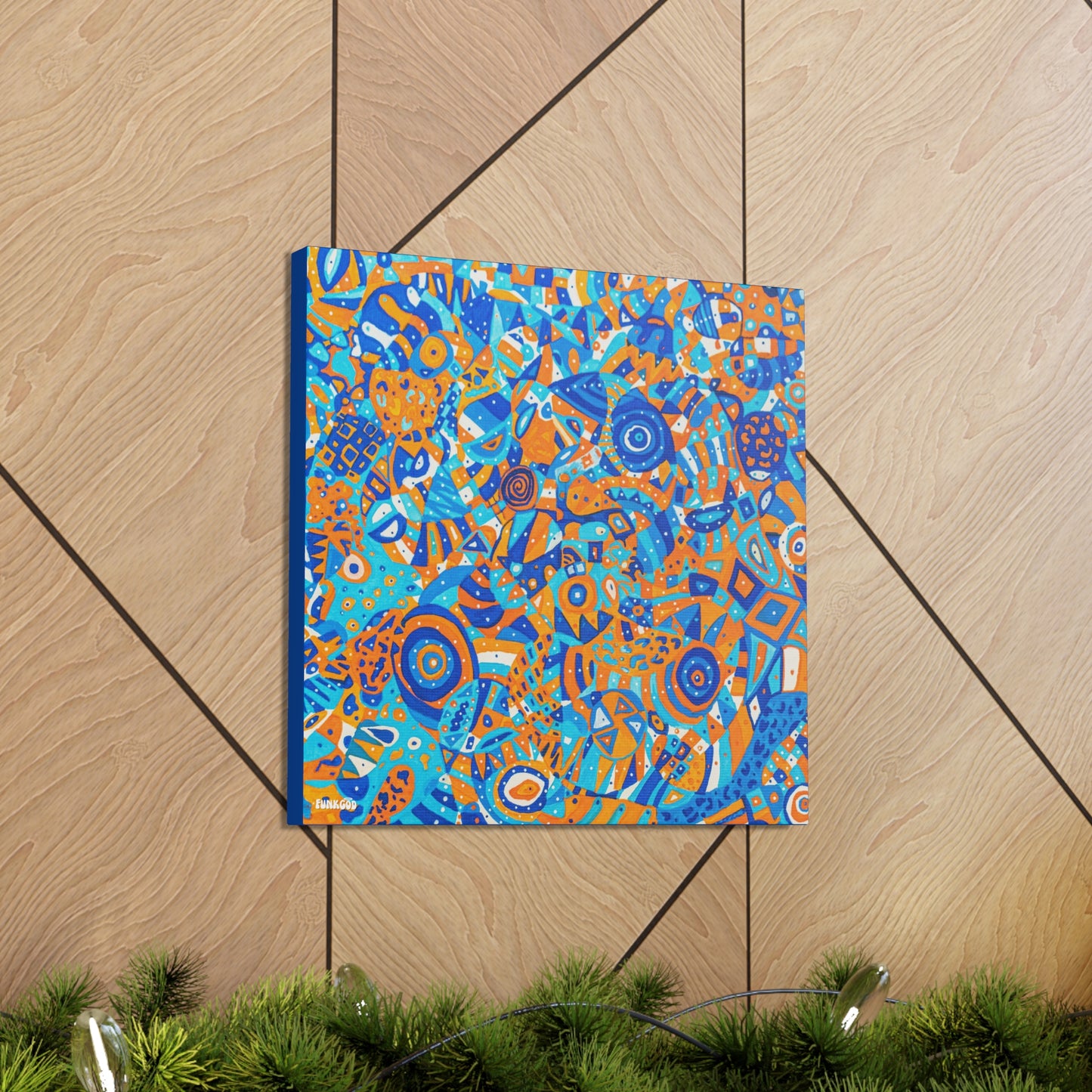 Orange and Blue "Milwaukee Soul" Canvas Wall Art