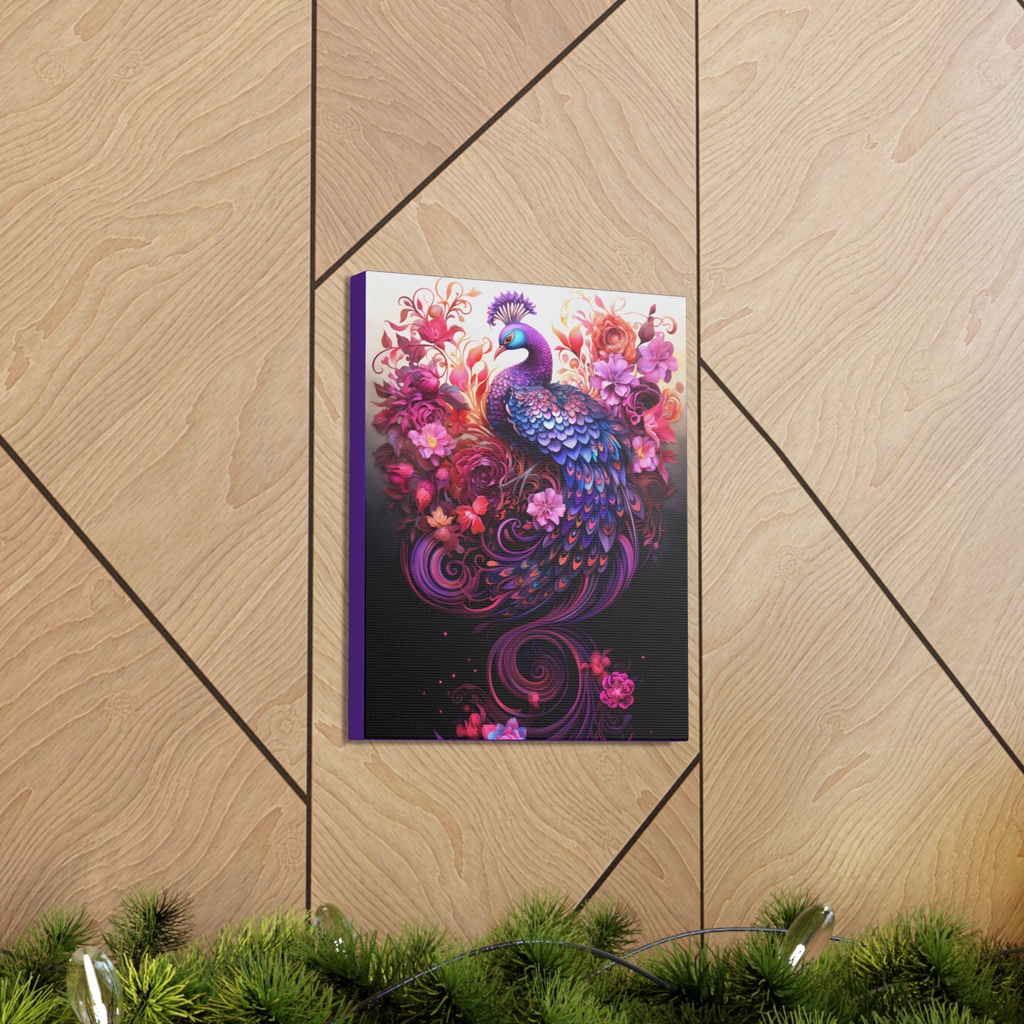 Peacock Rising Fine Art Print Canvas Wall Art