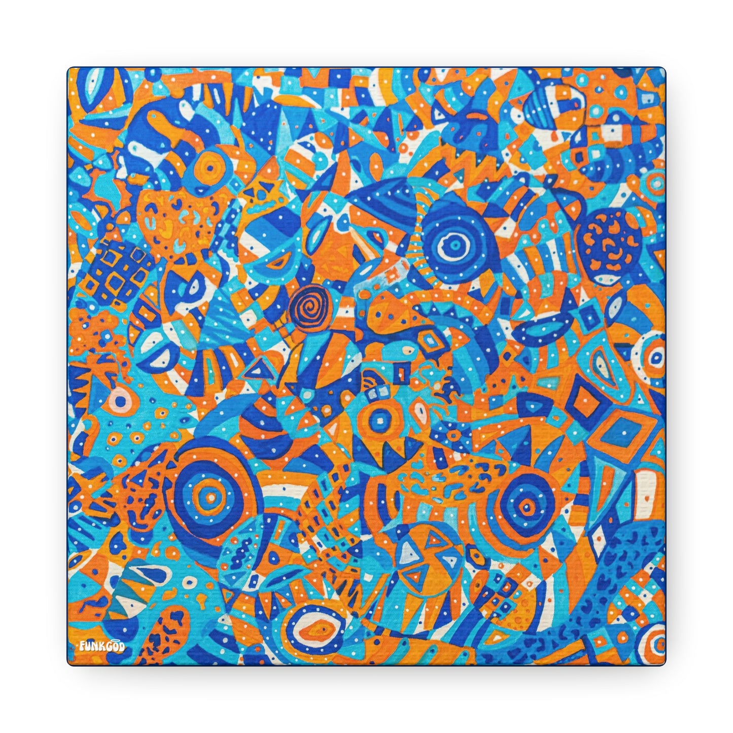 Orange and Blue "Milwaukee Soul" Canvas Wall Art