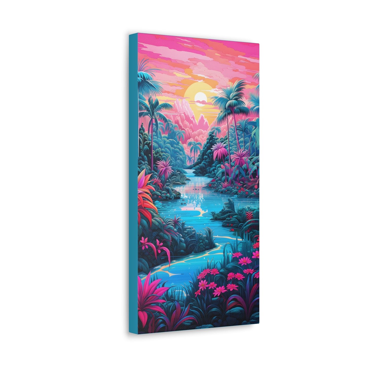 Psychedelic Tropical Jungle Colorful Fine Art Print Canvas Wall Art