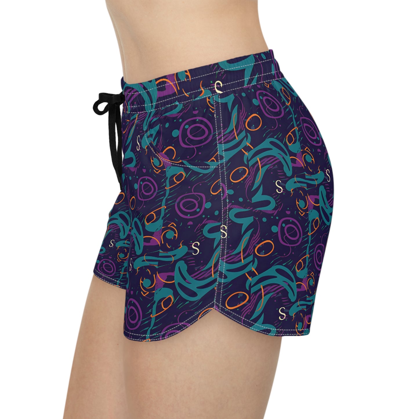 Under the Sea Blue, Purple, Orange Women's Casual Shorts