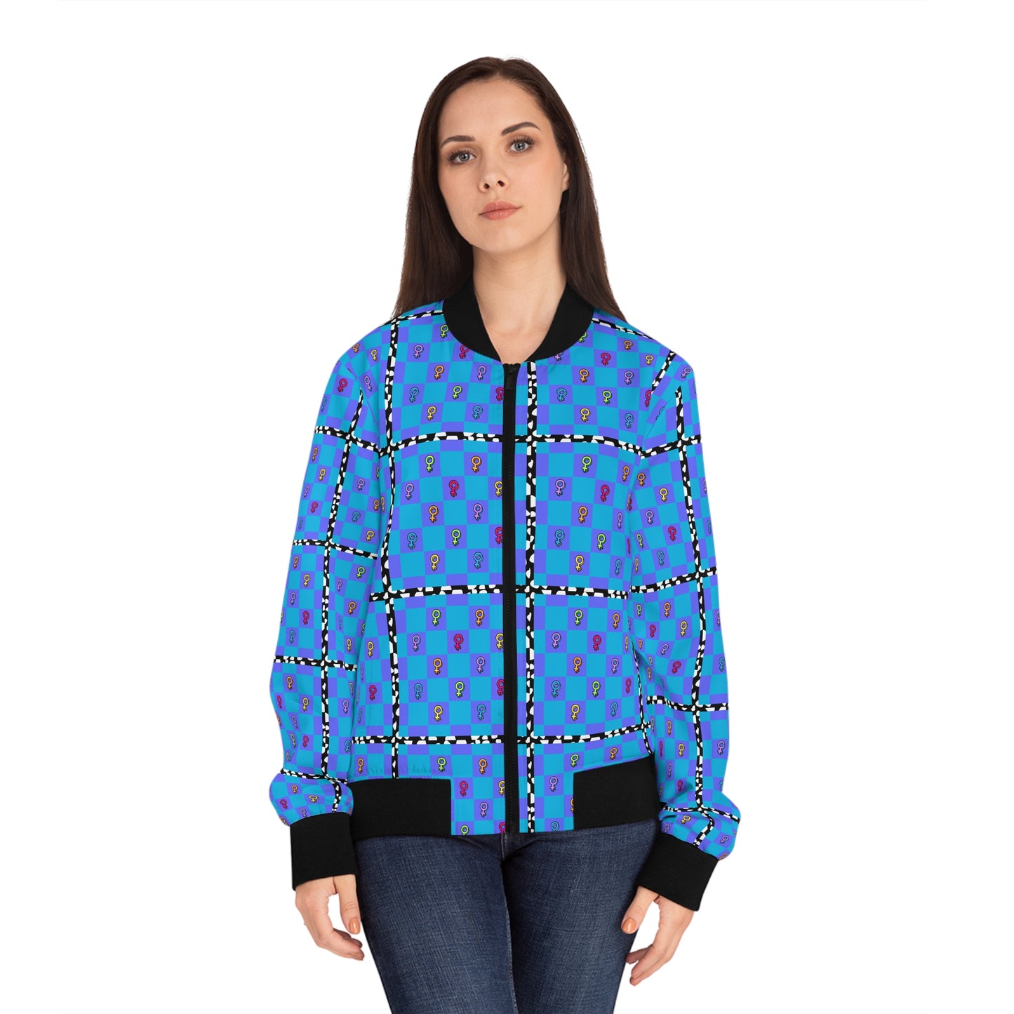 Retro 80s Pop Art Venus Symbol Women's Bomber Jacket