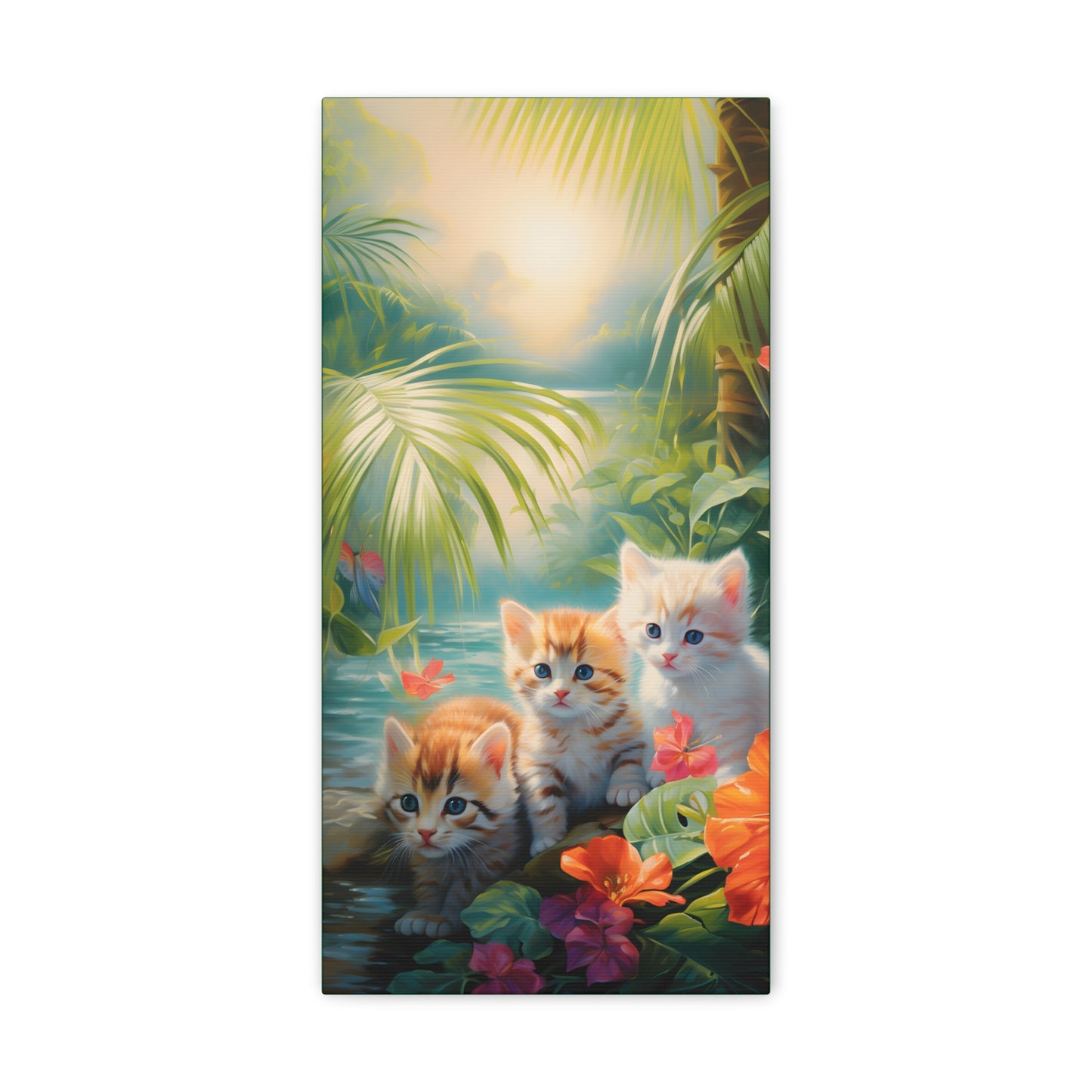 Adorable Kitten Tropical Rainforest Fine Art Print Canvas Wall Art
