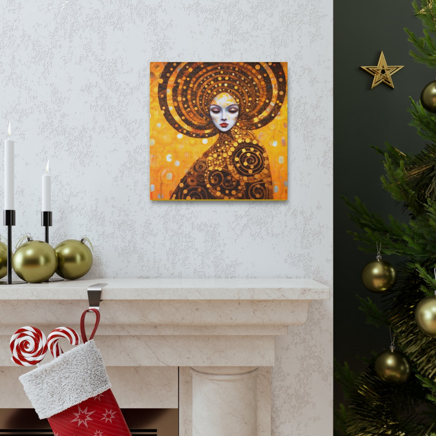 Gustav Klimt Fertility Goddess Headdress Fine Art Print Canvas Wall Art
