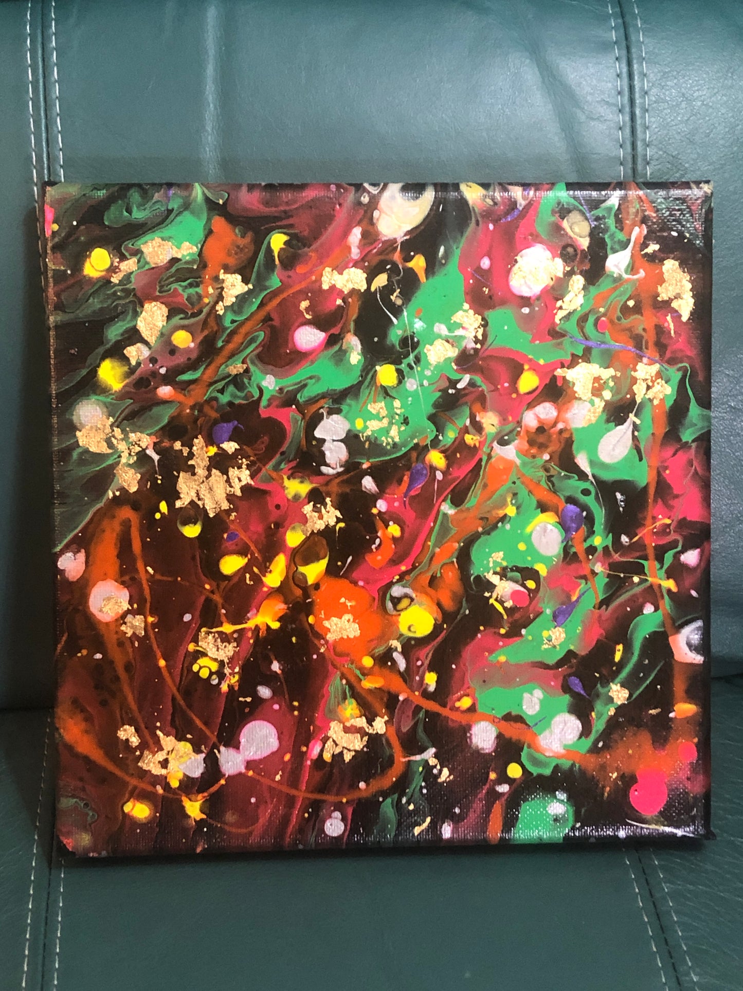 Psychedelic Galaxy Abstract 8x8 Canvas Painting