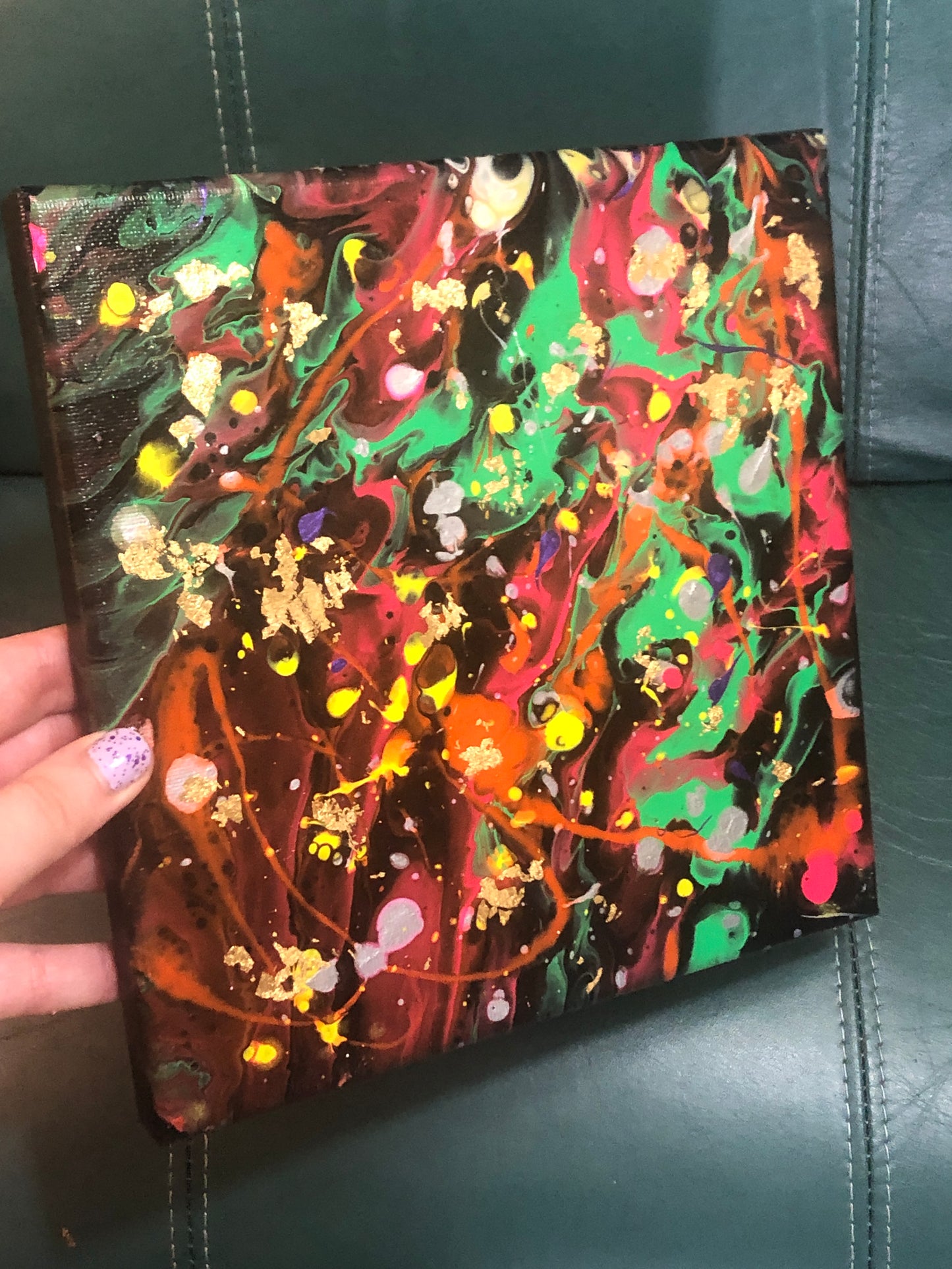 Psychedelic Galaxy Abstract 8x8 Canvas Painting