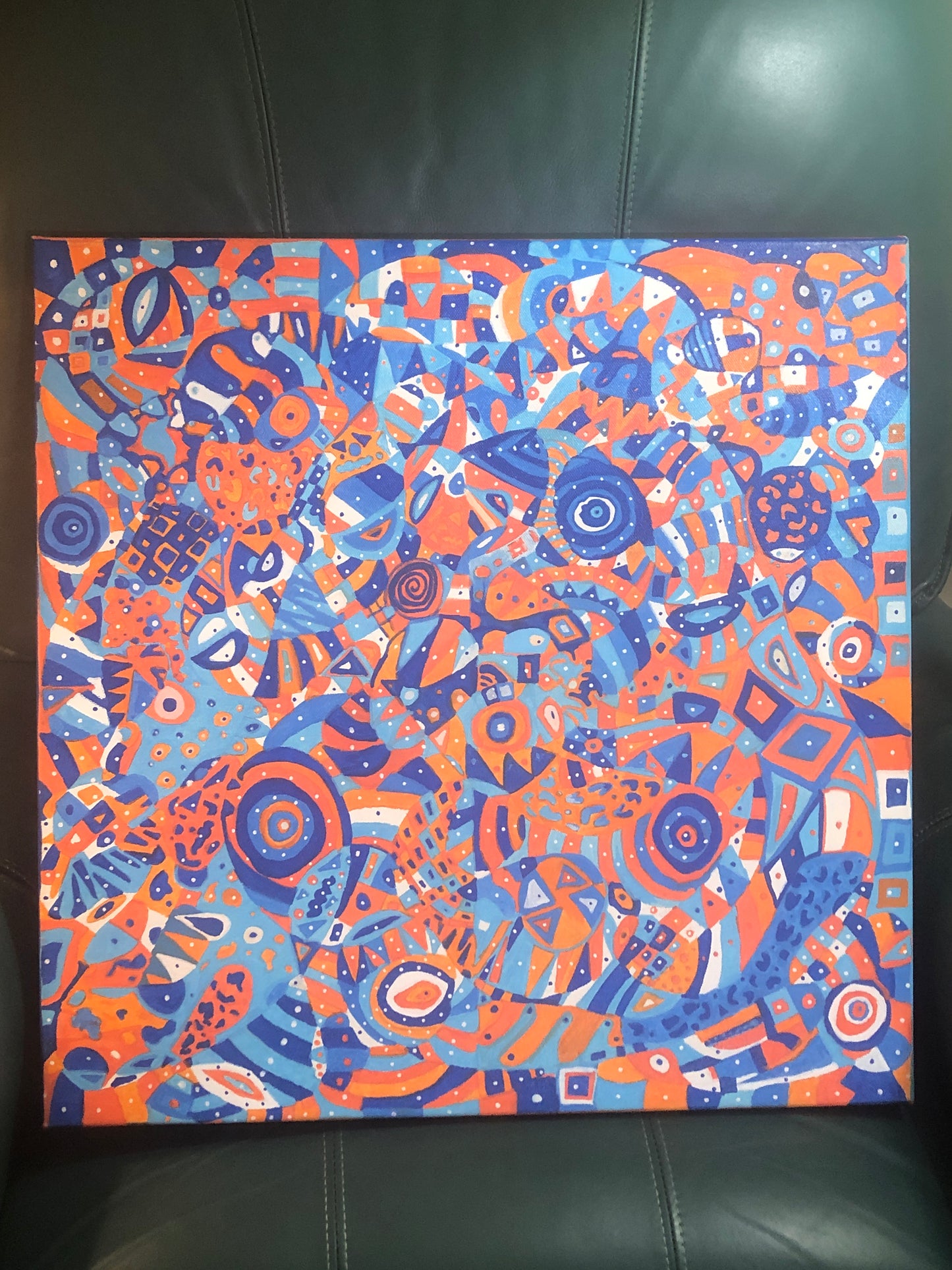 Milwaukee Soul Abstract Funky 20x20 Canvas Painting