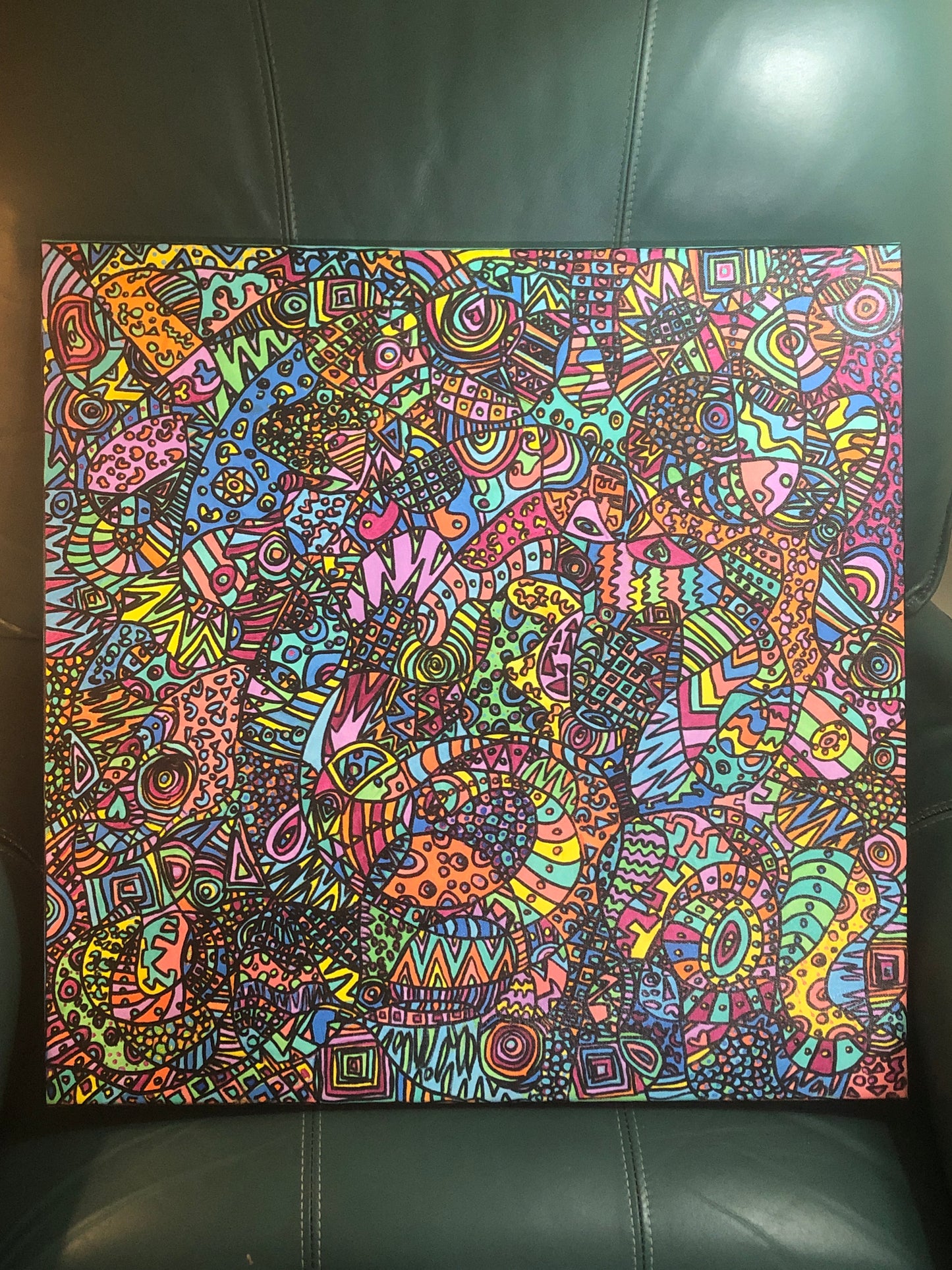 Hormones Graffiti Abstract Funky 20x20 Canvas Painting