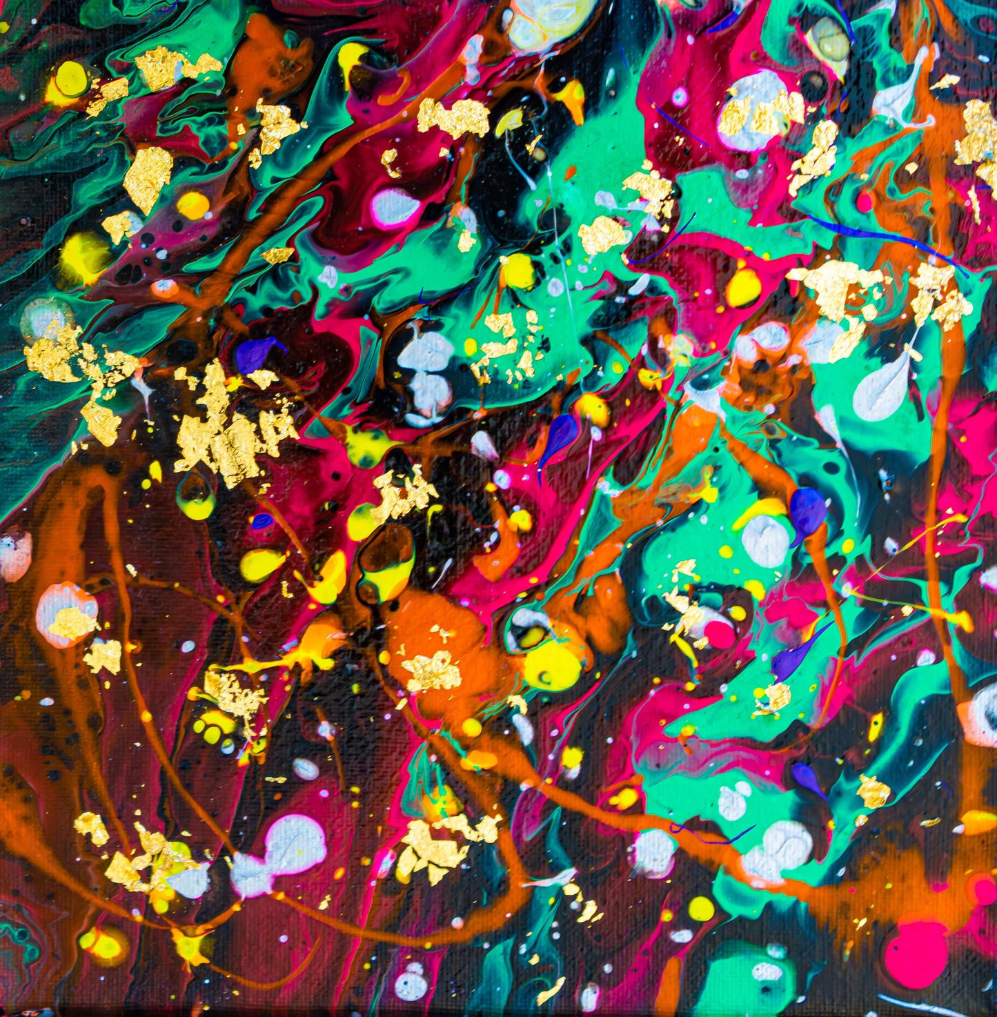 Psychedelic Galaxy Abstract 8x8 Canvas Painting