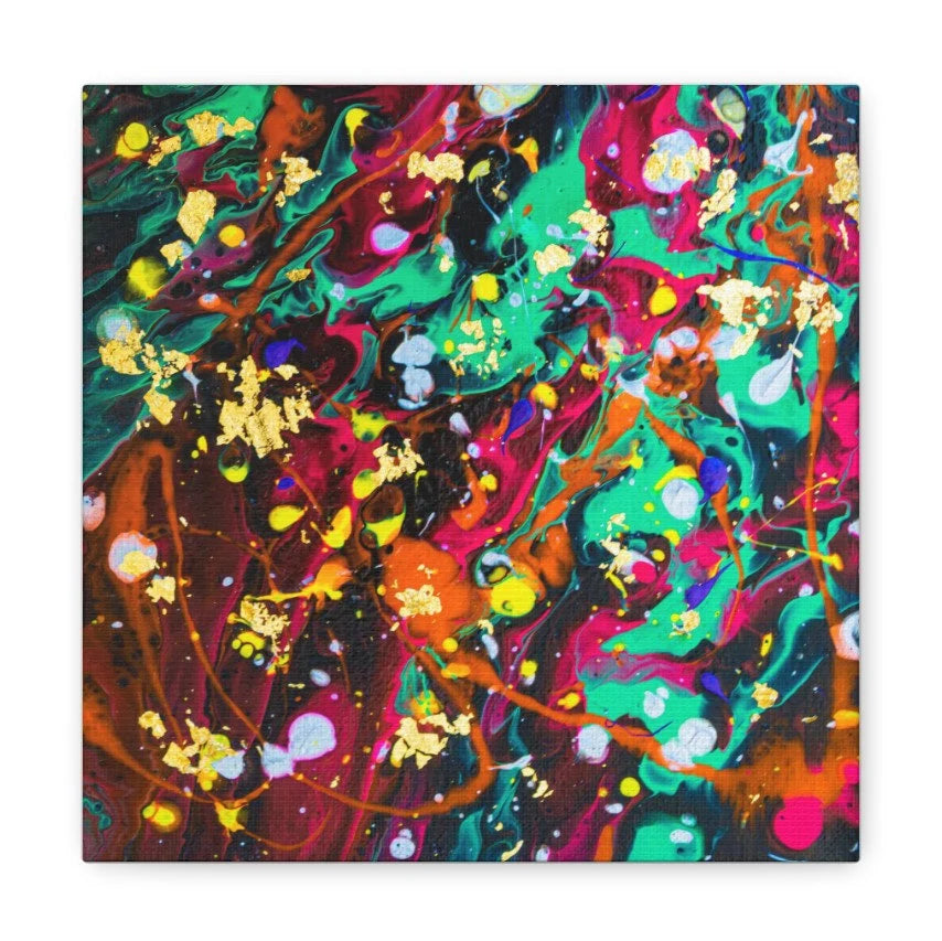 Psychedelic Galaxy Abstract 8x8 Canvas Painting