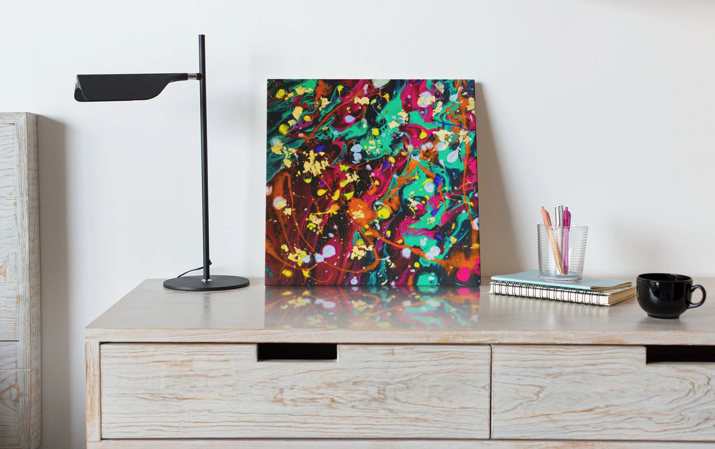 Psychedelic Galaxy Abstract 8x8 Canvas Painting