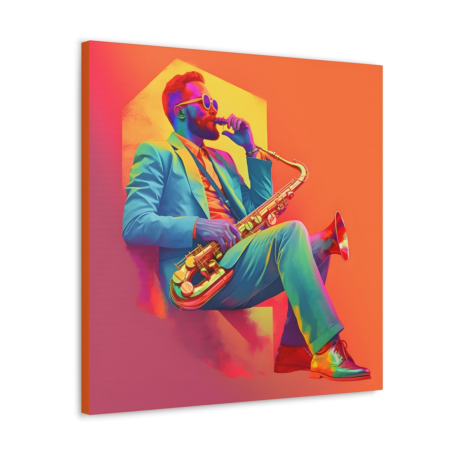 Tooting His Own Horn Fine Art Print Canvas Wall Art