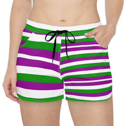 Women's Suffrage Feminist Flag Colors Funky Women's Shorts