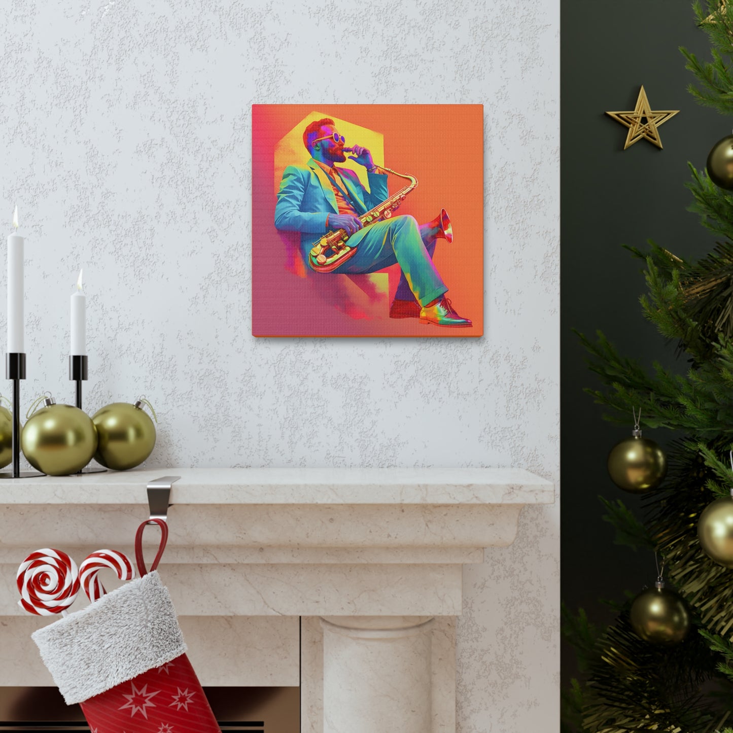 Tooting His Own Horn Fine Art Print Canvas Wall Art