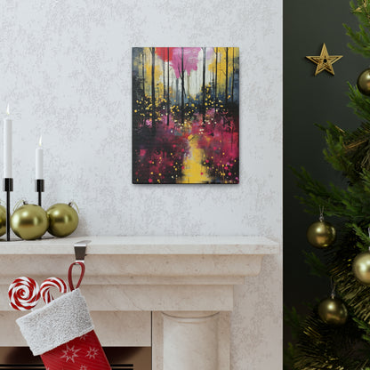 Magical Pink and Yellow Forest Fine Art Print Canvas Wall Art