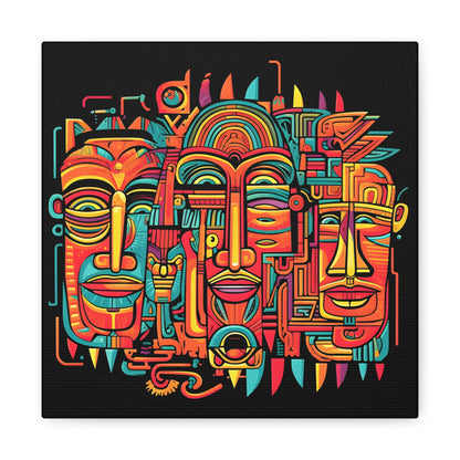 Laughing Aztecs Fine Art Print Canvas Wall Art