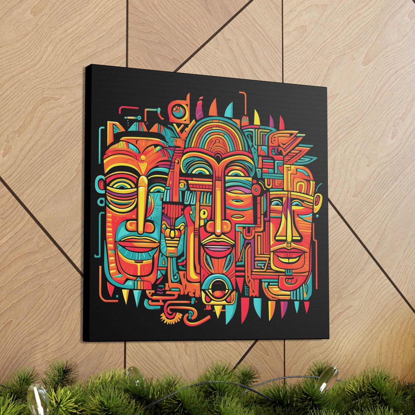 Laughing Aztecs Fine Art Print Canvas Wall Art