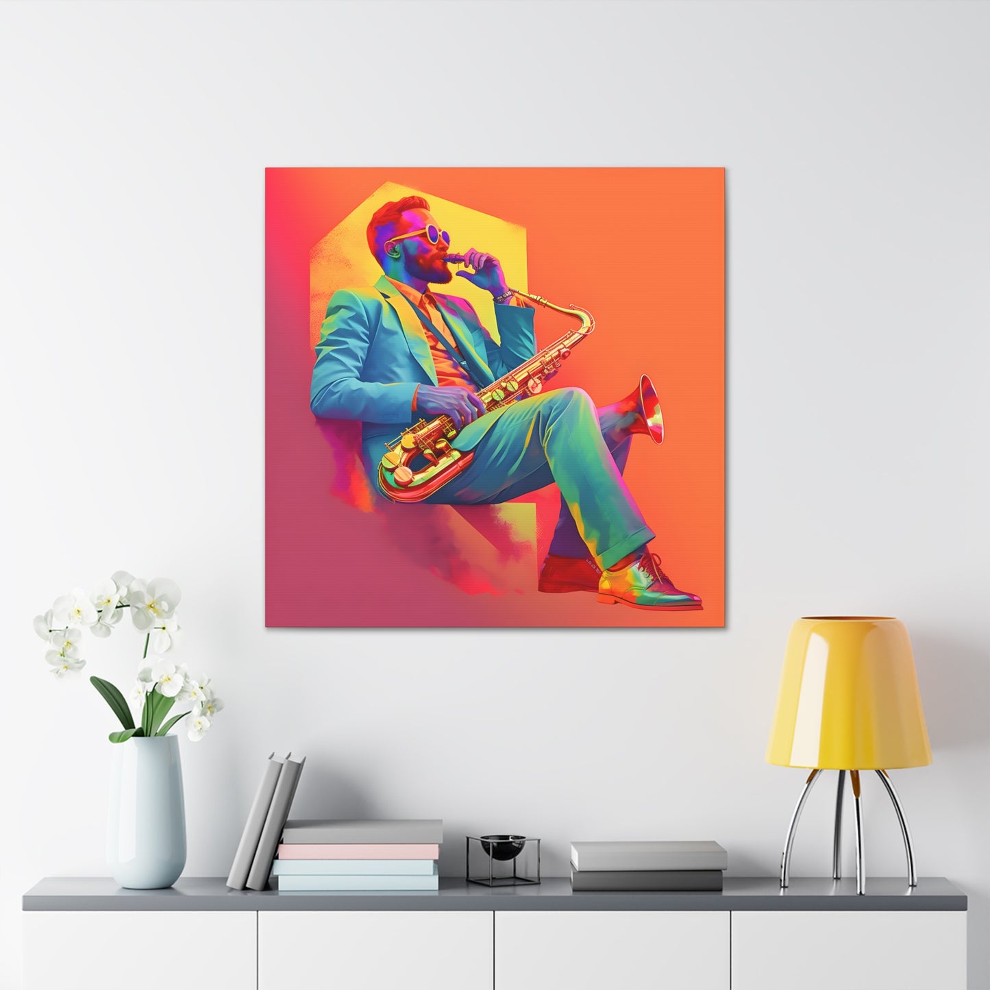 Tooting His Own Horn Fine Art Print Canvas Wall Art