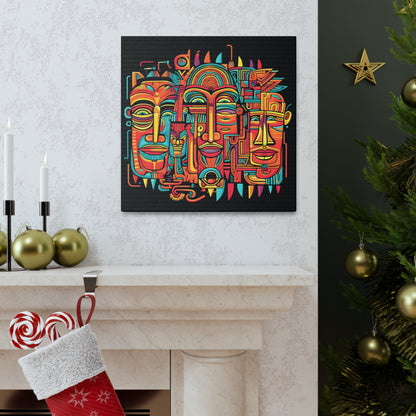 Laughing Aztecs Fine Art Print Canvas Wall Art