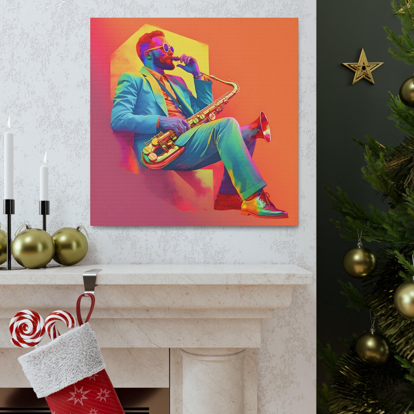 Tooting His Own Horn Fine Art Print Canvas Wall Art