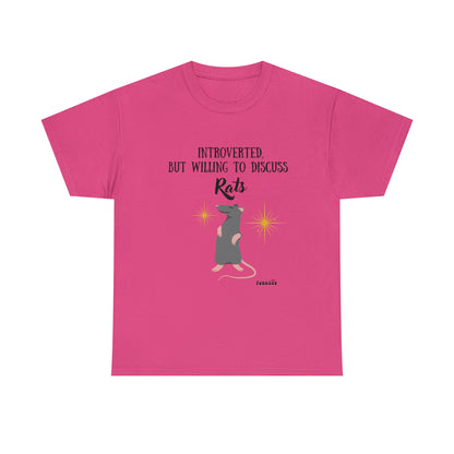 Rat Lover Unisex T-Shirt "Introverted But Willing to Discuss Rats"