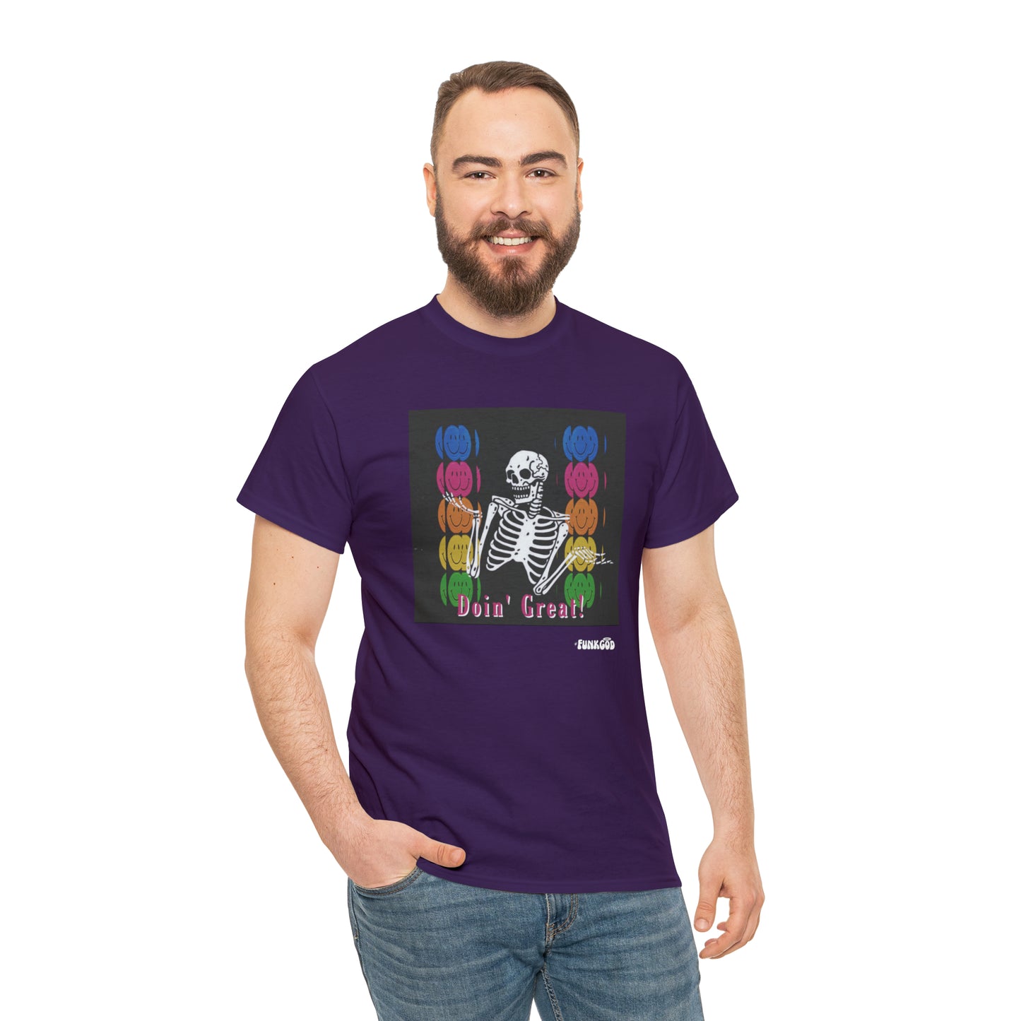 Doin' Great! Skeleton Unisex Funny Graphic Tee