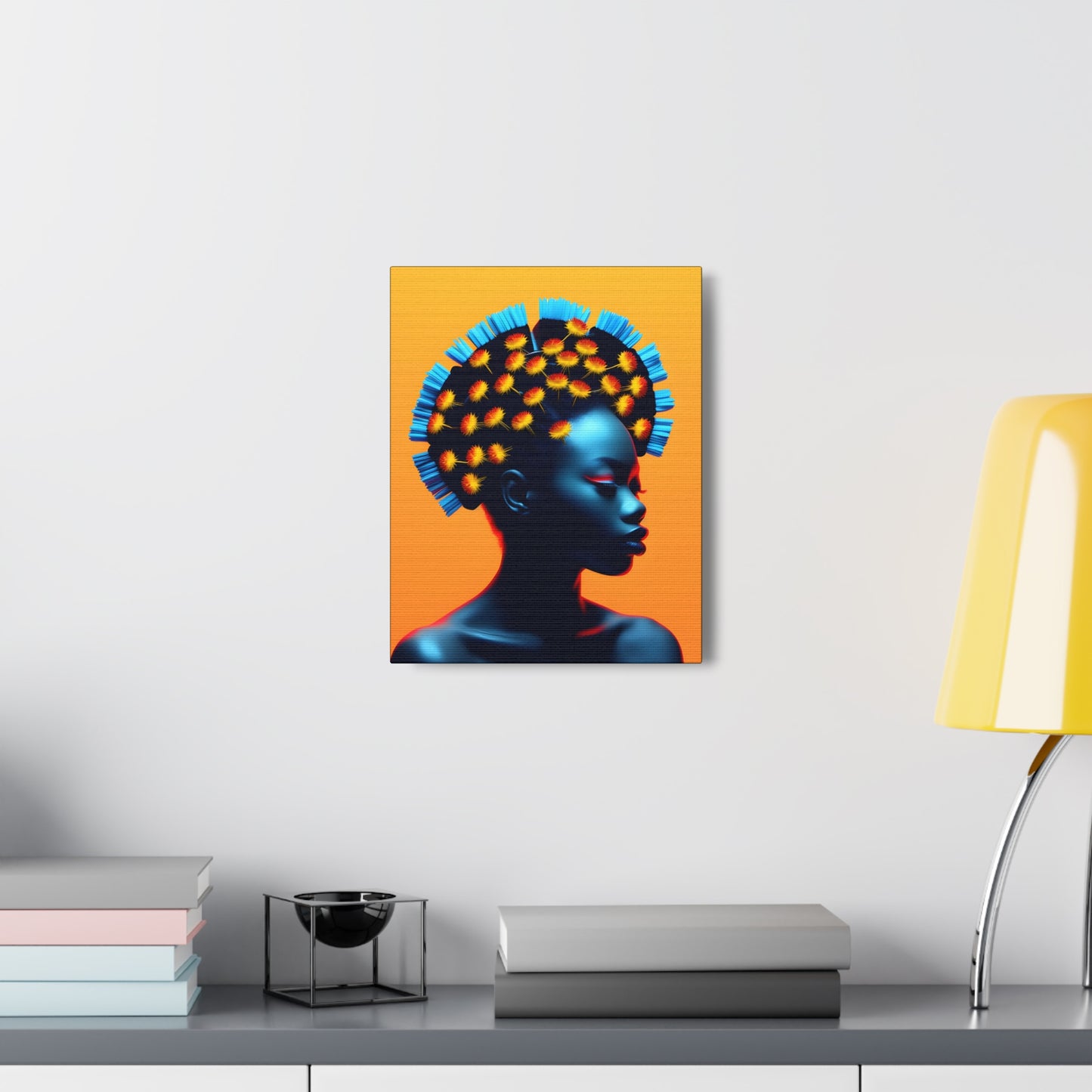 Peacock African Goddess Fine Art Print Canvas Wall Art