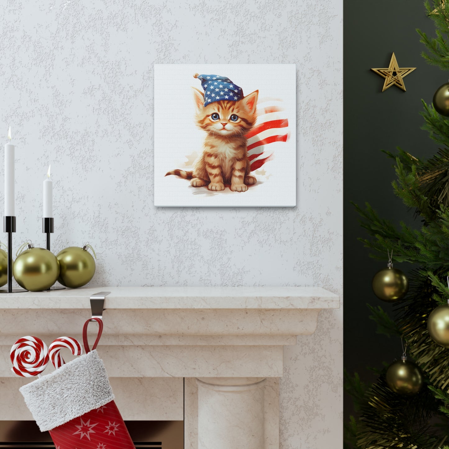 Based Freedom Kitten Cute Canvas Wall Art