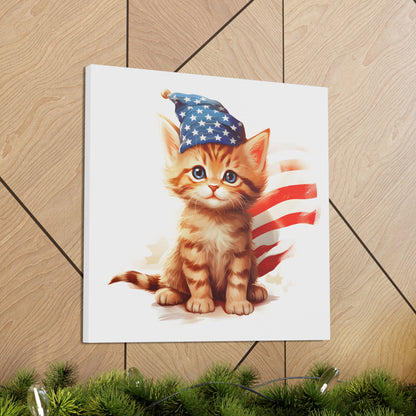 Based Freedom Kitten Cute Canvas Wall Art