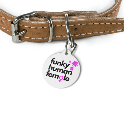 Funky Human Female White Metal Keychain