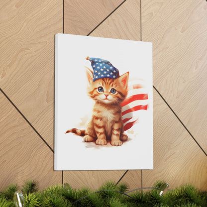 Based Freedom Kitten Cute Canvas Wall Art