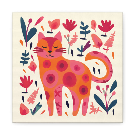 Sweet Smiling Cat Fine Art Print Canvas Wall Art