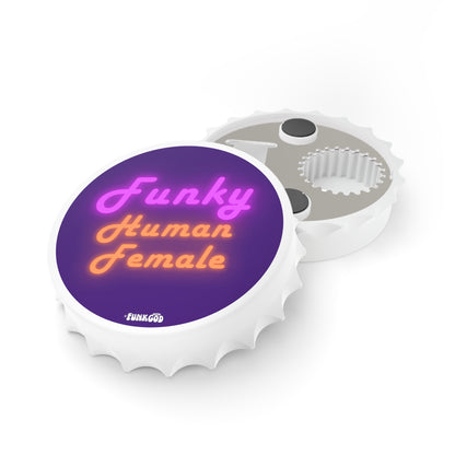 Funky Human Female Feminist Magnet Bottle Opener