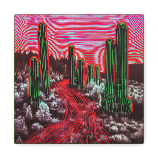 Desert Traces Cactus Arizona Fine Art Print Canvas Wall Art