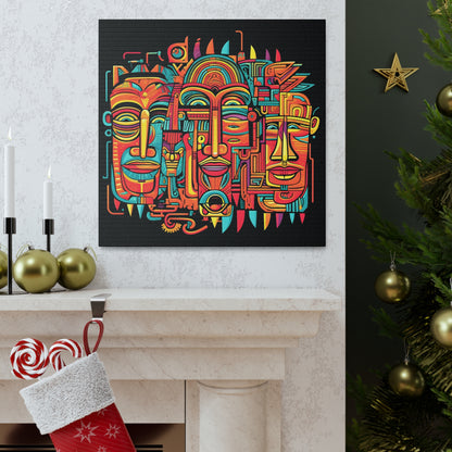 Laughing Aztecs Fine Art Print Canvas Wall Art