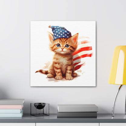 Based Freedom Kitten Cute Canvas Wall Art