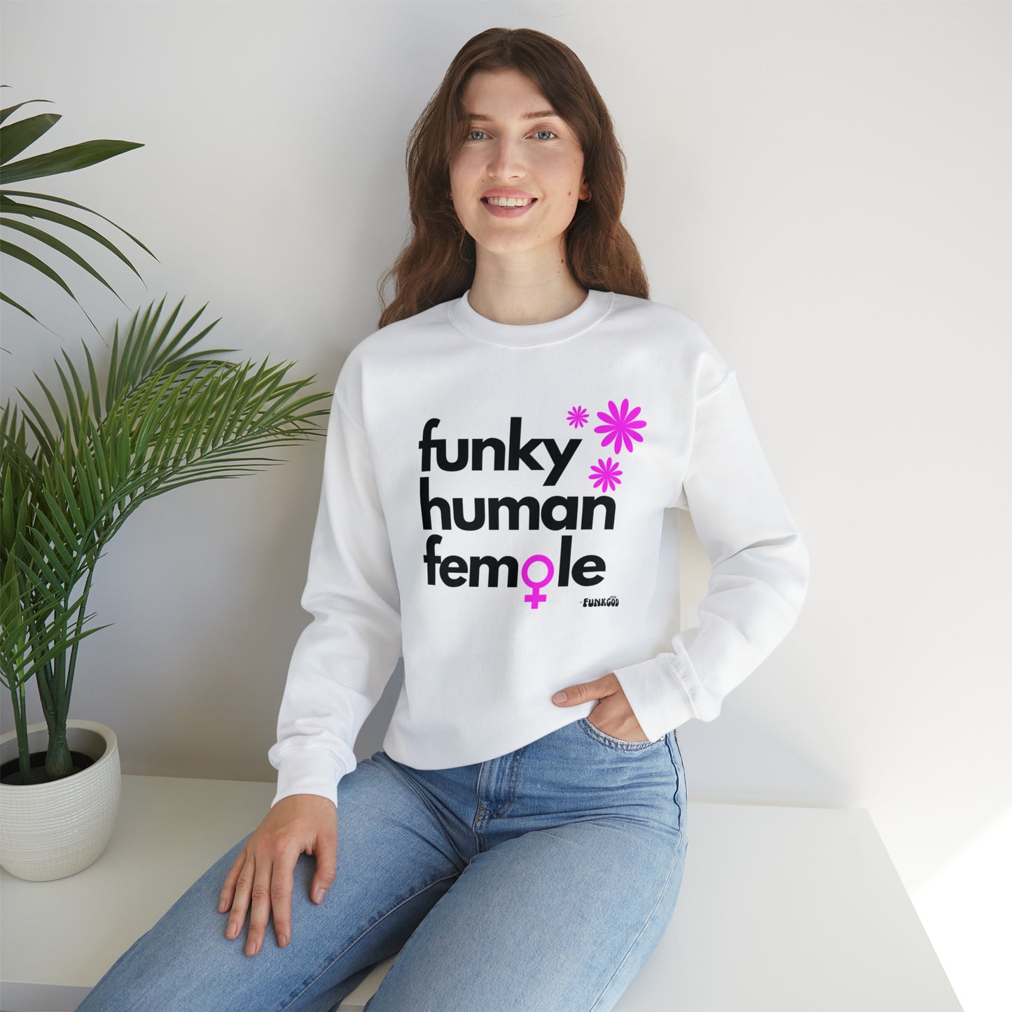 Funky Human Female Slogan Women's Casual Sweatshirt