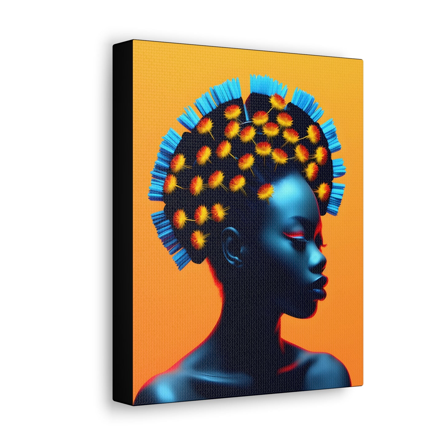 Peacock African Goddess Fine Art Print Canvas Wall Art