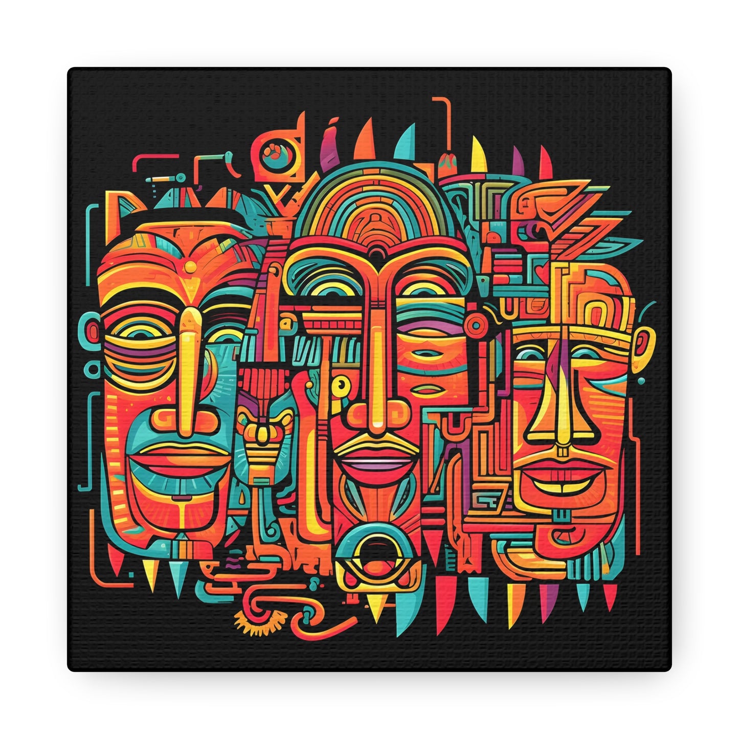 Laughing Aztecs Fine Art Print Canvas Wall Art